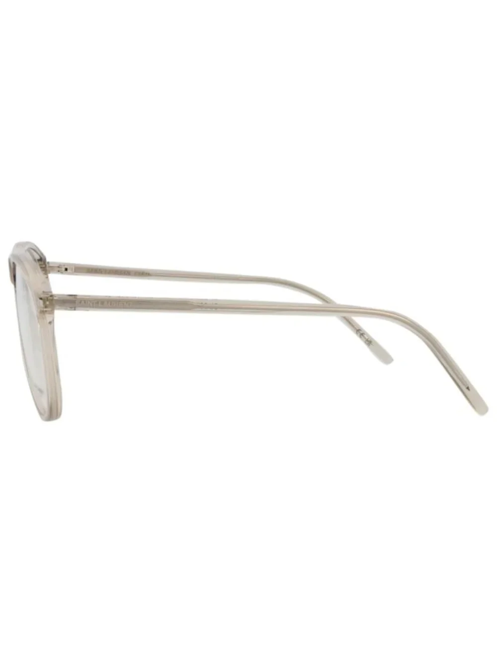New Saint Laurent Women's Eyeglasses Aviator Recycled Acetate Frame Unisex Beige